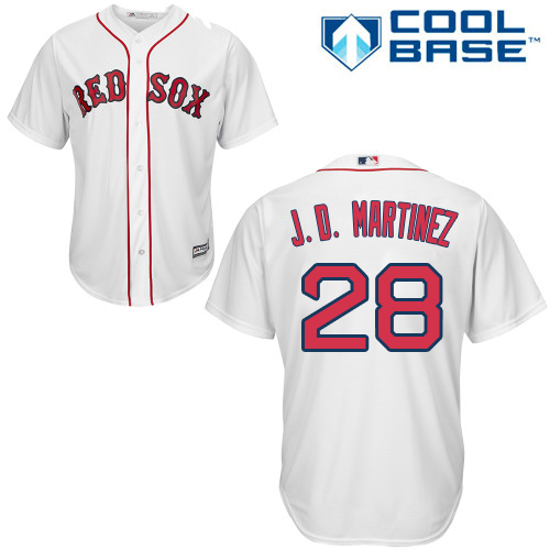 Red Sox #28 J. D. Martinez White New Cool Base Stitched MLB Jersey